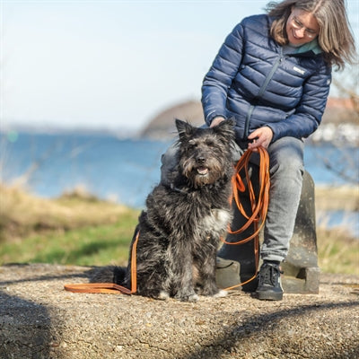 Trixie Sleeplijn Met Rubber Bekleed Zonder Handlus Oranje 15 Mtrx1,5 Cm