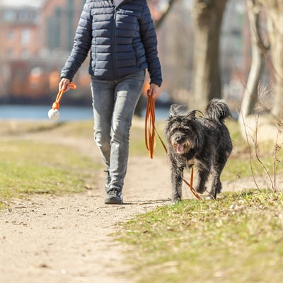 Trixie Sleeplijn Met Rubber Bekleed Zonder Handlus Oranje 15 Mtrx1,5 Cm