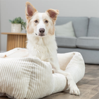 Trixie Vital Hondenmand Jonna Hoekig Ribfluweel Creme 120X80 Cm