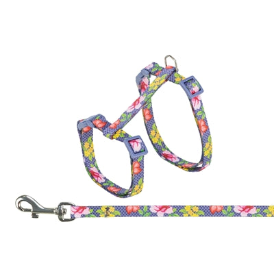 Trixie Kattentuigje Met Riem Bloemen Motief Assorti 27-45X1 Cm