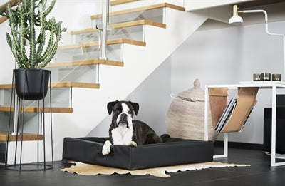 Bia Bed Kunstleer Hoes Hondenmand Zwart Bia-2 60X50X12,5 Cm