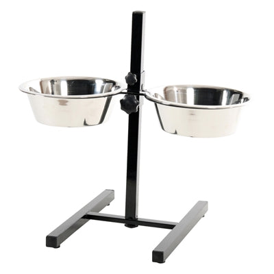 Zolux Voerstandaard Voerbak / Waterbak Verstelbaar Rvs 2X2,5 Ltr 24,5 Cm 53,5X51X2